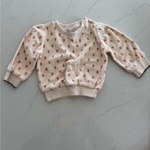 Emile Et Ida Cream tulip terry sweatshirt